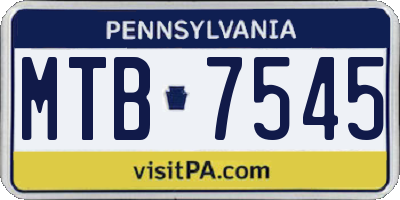 PA license plate MTB7545