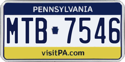 PA license plate MTB7546