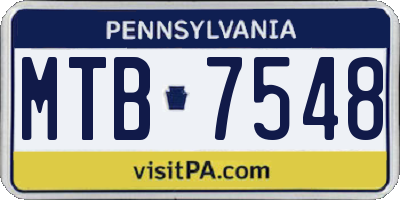 PA license plate MTB7548