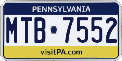PA license plate MTB7552