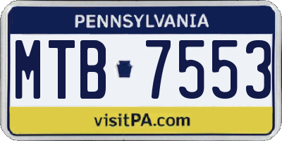 PA license plate MTB7553