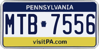 PA license plate MTB7556