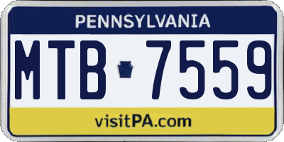 PA license plate MTB7559