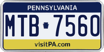 PA license plate MTB7560