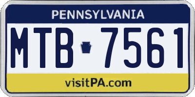 PA license plate MTB7561