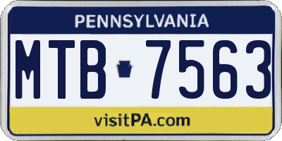 PA license plate MTB7563