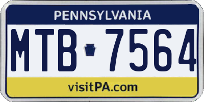 PA license plate MTB7564