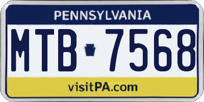 PA license plate MTB7568