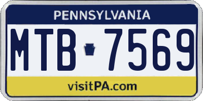 PA license plate MTB7569