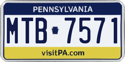 PA license plate MTB7571