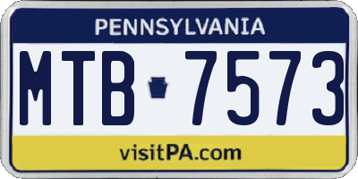PA license plate MTB7573