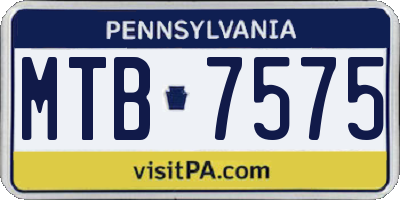 PA license plate MTB7575