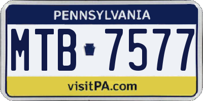 PA license plate MTB7577