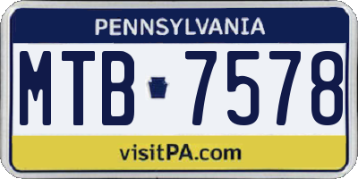 PA license plate MTB7578