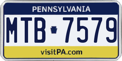 PA license plate MTB7579