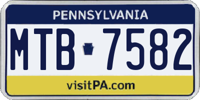 PA license plate MTB7582