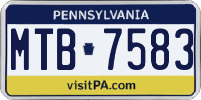 PA license plate MTB7583