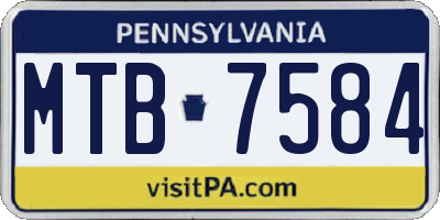 PA license plate MTB7584