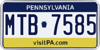 PA license plate MTB7585