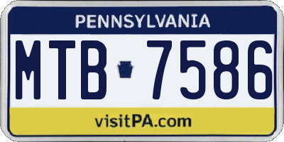 PA license plate MTB7586
