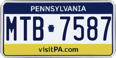 PA license plate MTB7587