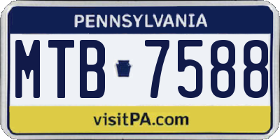 PA license plate MTB7588