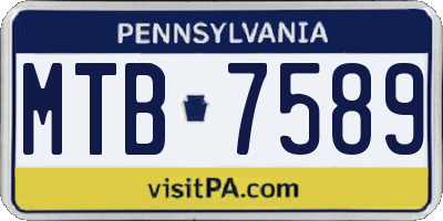 PA license plate MTB7589