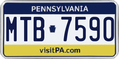 PA license plate MTB7590
