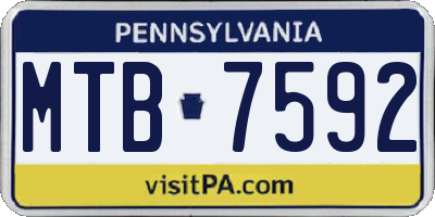 PA license plate MTB7592