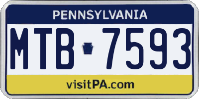 PA license plate MTB7593