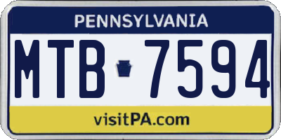 PA license plate MTB7594