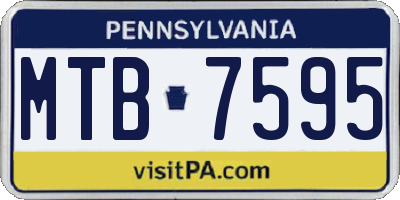 PA license plate MTB7595