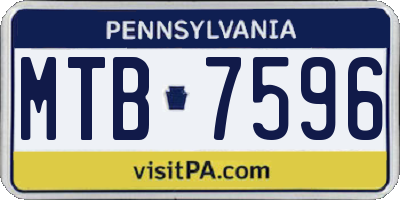 PA license plate MTB7596