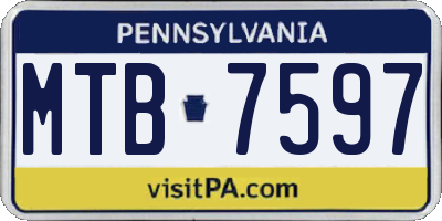 PA license plate MTB7597