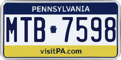 PA license plate MTB7598