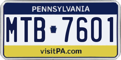 PA license plate MTB7601