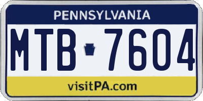 PA license plate MTB7604