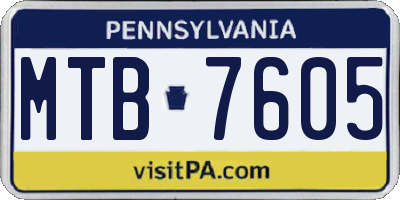 PA license plate MTB7605