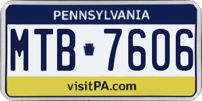 PA license plate MTB7606