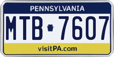 PA license plate MTB7607