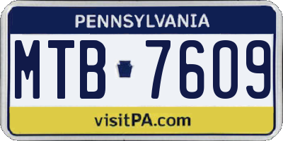 PA license plate MTB7609