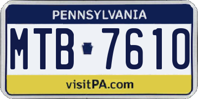PA license plate MTB7610