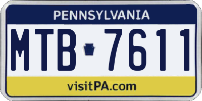 PA license plate MTB7611