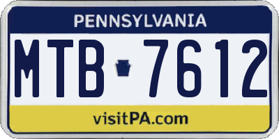 PA license plate MTB7612