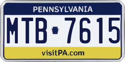 PA license plate MTB7615