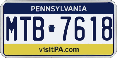 PA license plate MTB7618