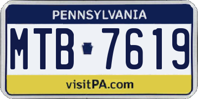 PA license plate MTB7619