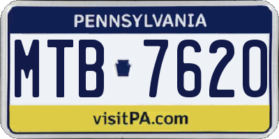PA license plate MTB7620