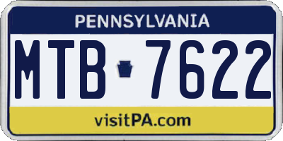 PA license plate MTB7622