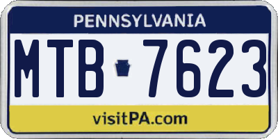 PA license plate MTB7623
